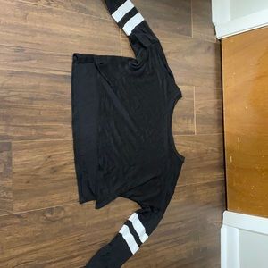 Black long sleeve with white stripes